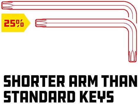 Набор от ключове L-Тип Powerbuilt за защита от неоторизиран достъп от 9 теми, Звездообразный ключ Torx с къс Лост,