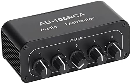 Oumefar Стерео Аудио Избора, Висококачествен Стерео Аудио Ключ ABS Алуминиева Сплав Мини Размер намаляване на шума, DVD за Bass Avsignalswitch