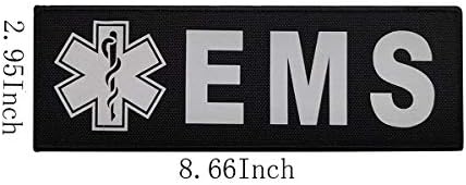 Голяма Светоотражающая нашивка EMS EMT Star of Life е с размери 8,66x2,95 инча - Инфрачервени Медицински ивици, Тактически