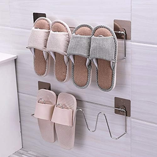 Здрав органайзер за съхранение на тапочек, монтиран на стената рафтове за обувки за всекидневна, баня, държач