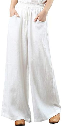 Пролетно-летни Дамски Панталони от памук и Лен Hongsui, Свободни Широки Панталони Голям Размер