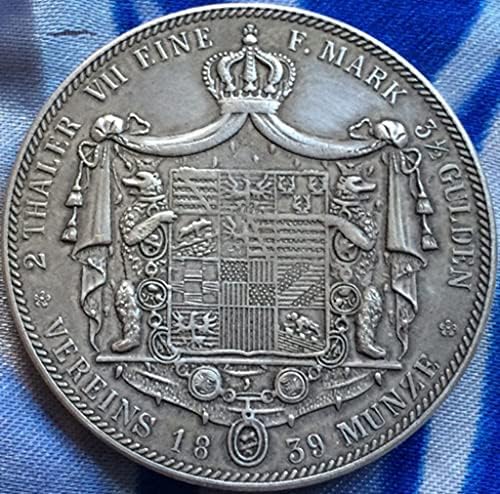 Немски монети 1839 Г., Медна, със сребърно покритие, Старинни Монети, Монета Събиране на ръчно изработени,
