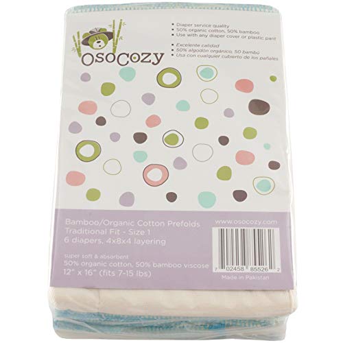 OsoCozy - Бамбукови органични памперси (6 опаковки) - Ультрамягкие детски памперси от смес от бамбуково памук - благоприятни
