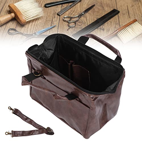 Чанта за Фризьорски Инструменти, има Кафява Чанта За Стригане От Изкуствена Кожа, Чанта За Съхранение на Фризьорски