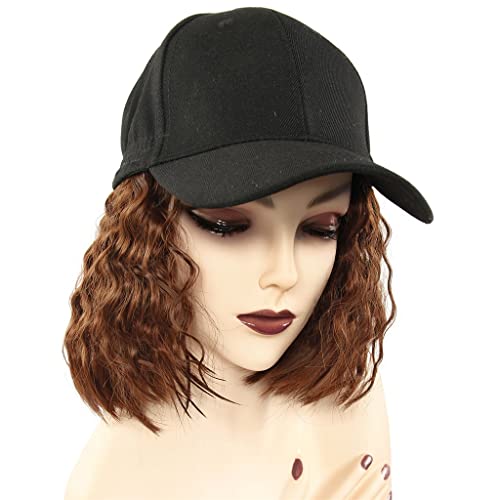 n/a Sythetic Къс вълнообразни шапка-боб, шапка, перука за жени, тъмно-кафяв высокотемпературное фибри, вода