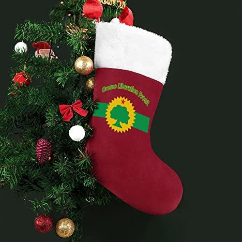 Флаг Отпред освобождение на Оромо, Червени Коледни Празници Чорапи, Украса за Дома, Коледна Елха, Висящи Чорапи за Камината