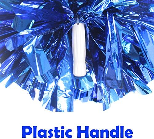 Hoosing 2 Опаковки Помпонов за Подбадривания Метални с Пластмасова дръжка, за Подбадривания Отборен Дух Танцови Видове