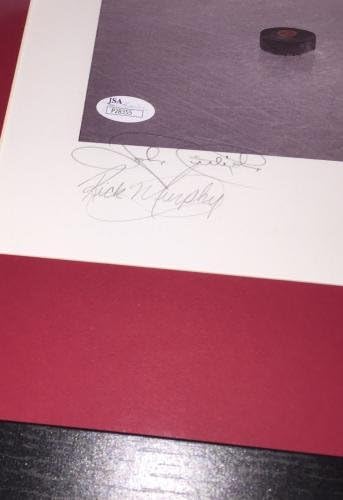 Горди Хоу е подписал Детройт Ред Уингс литографски модел в рамка и матово покритие Jsa Coa - Изкуството на НХЛ