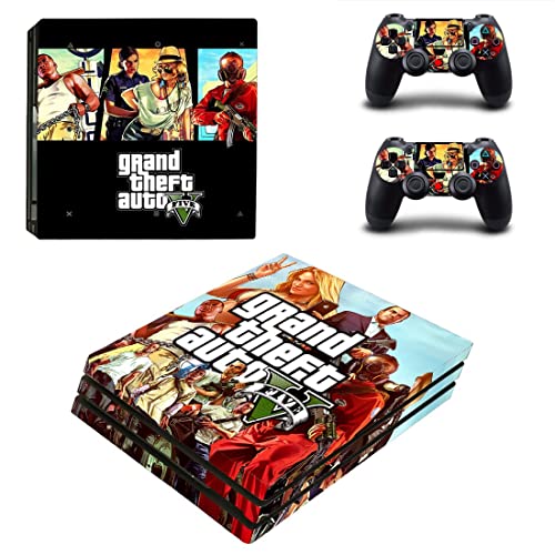Играта Grand GTA Кражба и Стикер на кожата BAuto PS4 или PS5 за конзолата PlayStation 4 или 5 и 2 Контролери Vinyl Стикер V5281
