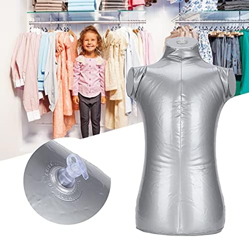 Багажник за изложба на детски облекла от PVC сив цвят, преносим модел надуваеми манекени за горната част на тялото