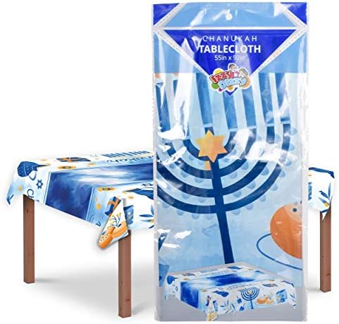 Пластмасов Ханукальная Покривка Изи 'n' Дизи - Ханука Хартиени изделия - 55 x 92 - Синьо-бели Аксесоари за