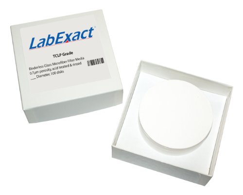 Филтър от микрофибър LabExact 1200136 от стъкло TCLP, промит киселина, боросиликатное стъкло, без халки, 0,7 микрона, 9,0 см