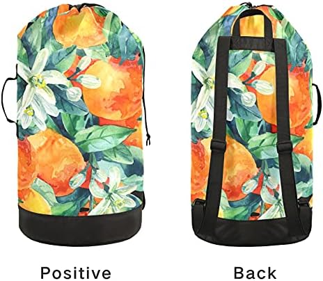 Чанта за дрехи с оранжеви плодове, Тежка Раница за пране на дрехи с плечевыми ремъци и дръжки, Пътна чанта за дрехи