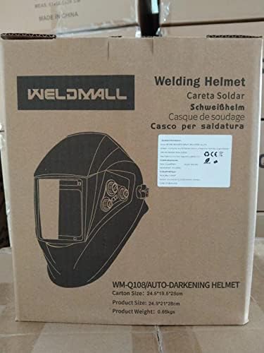 WELDMALL Голям Екран за Преглед, Истински Цветен Заваряване Шлем с Автоматично Затъмняване, 4 Сензора Дъга,