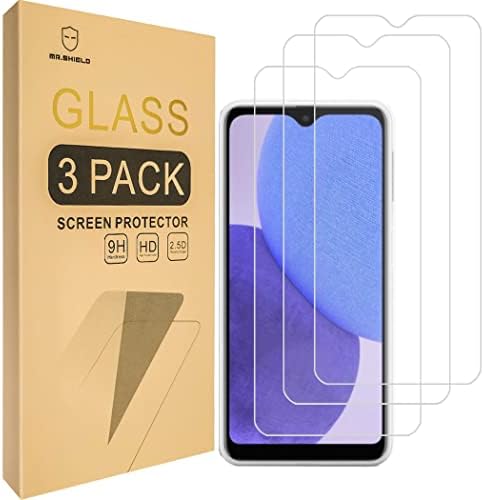 Mr.Щит [3 опаковки] е Предназначен за Samsung Galaxy A23e [Закалено стъкло] [Японското стъкло твърдост 9H] с замяна на