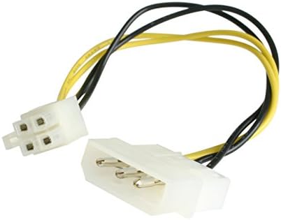 StarTech.com 6-инчов Адаптер помощен кабел за захранване от LP4 до P4 - от LP4 до 4-контактен адаптер ATX - Molex за P4 -