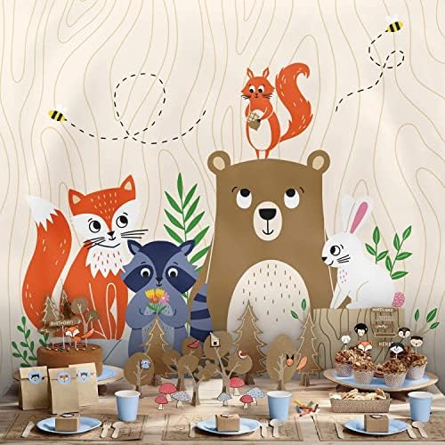 Декорации за детската душа в гората – Уникални фонове с животни за декорация на партита за рождени Дни, За момчета