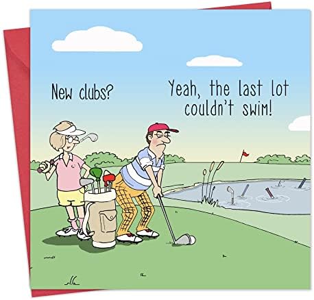 Twizler Забавна Картичка Играч на голф – Празна картичка - Забавна картичка за рожден Ден – Хумористични картички