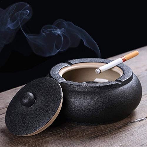 Керамичен Пепелник SHYPT с Капак Ретро-Пепелник за Цигари, за вътрешно и Външно използване на Държач за Пепел