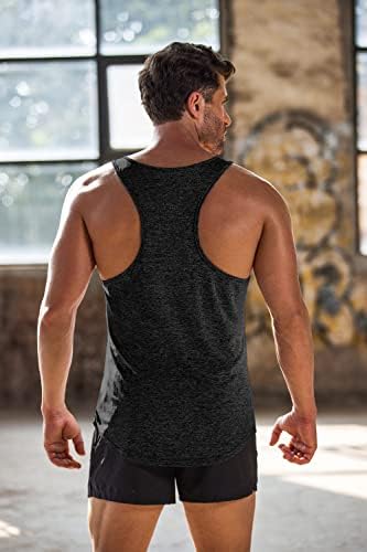 COOFANDY/ 3 Мъжки Опаковане на Тениски за фитнес зала, Тениска За тренировка на мускулите с Y-Образно деколте на гърба, Тениски