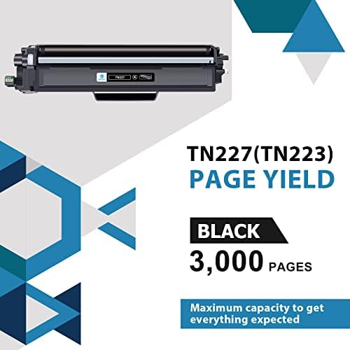 Съвместим с Inkalfa тонер TN227BK TN-227BK: Подмяна касета за Brother TN227 TN227BK TN-223BK TN223BK за принтер