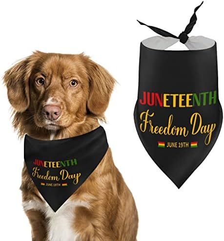 Честит Деветнадесети Юни Ден на Свобода 1865 Кърпи за Кучета, Шал за Домашни Любимци, Шал, Регулируема Триъгълни Обратими