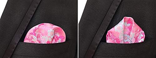 Мъжки Комплект от Вратовръзка-Пеперуди Луксозен Сватбен Вратовръзка с Цветя Модел и Джоба Квадратна Набор от
