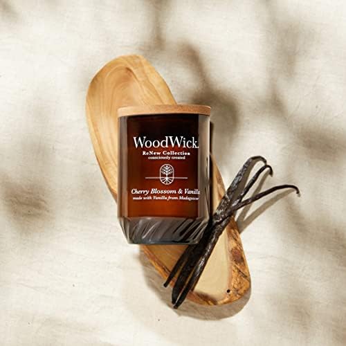 Голяма свещ WoodWick® Renew, Черешов цвят и Ванилия, 13 грама.