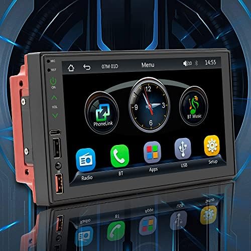 HUIOP Mp5 Плейър, 7-инчов Многоезичен Авто БТ MP5 плейър с Автоматично Сензорен екран, Авто Музикален и Видео