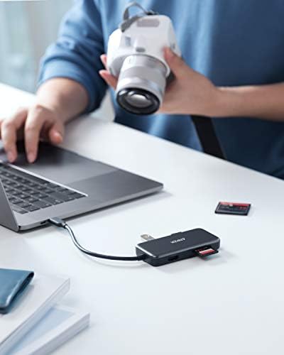 Хъб Anker USB C, USB адаптер C 5 1, с резолюция от 4K C USB към HDMI, четец на карти SD и microSD, 2 порта USB 3.0,