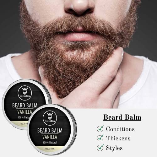 Балсам-балсам за оформяне на брада, Striking Viking - Места и омекотява брадата и мустаците - Напълно натурален Балсам-восък