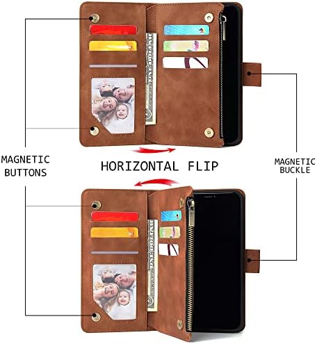 Кожен калъф с панти капак за iPhone 14 13 12 Mini 11 Pro XS Max XR X 8 7 SE 2020 2022 6 Plus 6s, една Чанта-портфейл