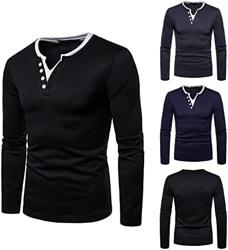 Мъжки Ежедневни Блуза с V-образно деколте, Модерен Плюс Velvet Спускане, Уличен Спортен Пуловер, Всекидневни Пуловер,