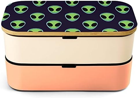 Забавни Извънземните Двупластова Кутия за закуска Bento с Набор от ястия Штабелируемый Контейнер за Вечеря Включва 2