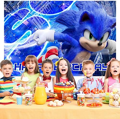 Аксесоари за парти в чест на рождения Ден на Sonic, Фон честит Рожден Ден аксесоари за парти в чест на Sonic, Фон