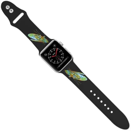 Apple Watch с оригинален принтом като цикада - Мек и здрав силикон каишка за Apple Watch, лесно монтирани въжета за