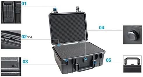 YCFBH 280x240x130 мм Защитен Инструмент Кутия за Инструменти ABS Пластмасова Кутия за съхранение на Инструменти,