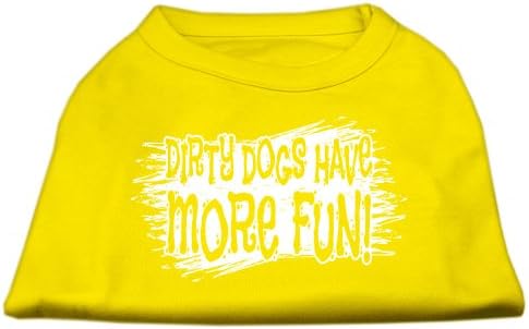 Тениска с Трафаретным принтом Mirage Pet Products Dirty Dogs Жълта Sm (10)