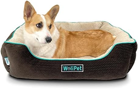 WoliPet Правоъгълна легло за кучета, Диван-легло за домашни любимци, за кучета със средни размери, могат да се