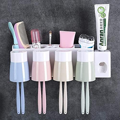 LIXFDJ Стенни четка за баня Caddy, Автоматичен Опаковка на Паста за зъби, Набор от Притежателите на Четка за зъби, за