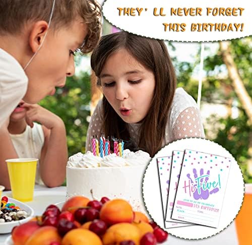 Покани Картички на парти DETIHO 4 x 6 Hi Five на рожден ден в Пликове - Парти преди пет години - Покана за парти