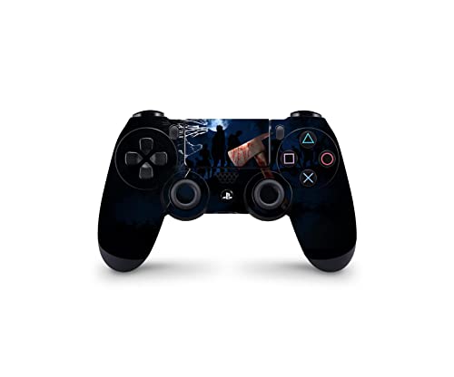 Кожата контролер ZOOMHITSKINS PS4, съвместим с контролер Playstation 4, Тъмно синьо Zombie Night Apocalyse Horror Axe,