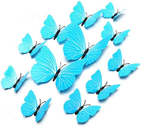 HIOD 3D Стикер на стената с пеперуди - 12шт PVC Пеперуда Вечерна Детска Спалня Декор на Хладилника