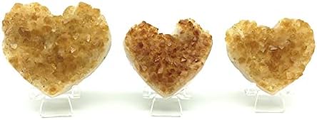 BINNANFANG AC216 1 бр. Естествен Цитрин Жълт кристален кварц Клъстер във формата на сърце Скъпоценен Камък За Медитация Рейки Лечебни Камъни за Декорация Кристали за Изцел