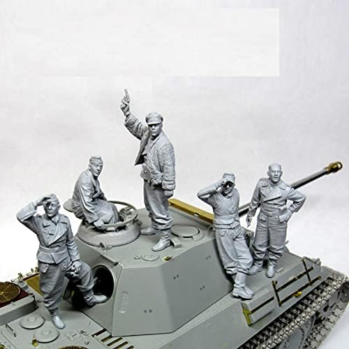 Goodmoel 1/35 Немска фигурка на войник-tankman времето на Втората световна война от смола (5 Души, Без резервоар) / Набор
