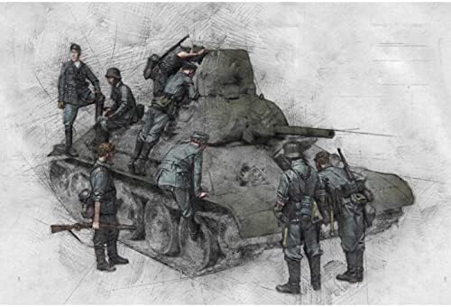 Goodmoel 1/35 Немска фигурка на войник-tankman времето на Втората световна война от смола (8 души, Без резервоар) / Набор