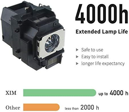 XIM ELPLP67 Замяна лампа, която е съвместима за Epson W12 S12 EX5210 EX7210 EX3210 EX3212 VS210 VS220 X12 707 710HD 750HD EB-S01