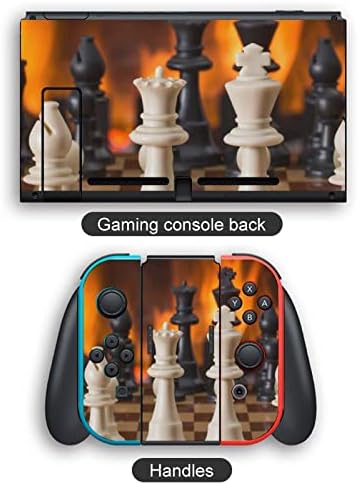 Стикер Шах в пламъци за Switch/Switch Lite, Пълен Комплект Прекрасни Лепенки, Защитно покритие за конзолата Switch Joy-Con