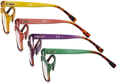 Eyekepper 4 Опаковки Очила за четене Стилни Правоъгълни Женски Ридеры за Жените за Четене + 1.50