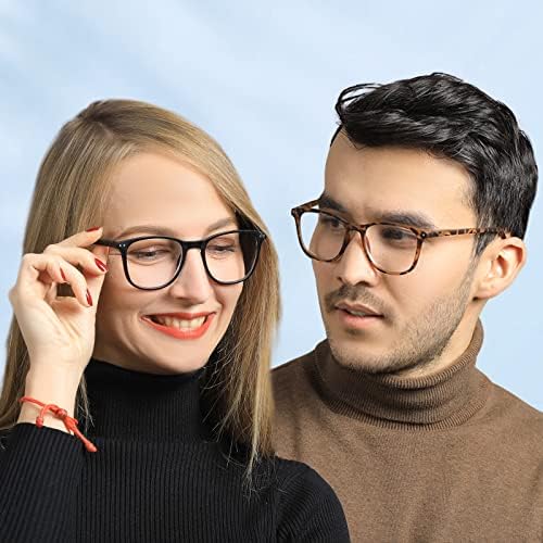 TERAISE Очила за четене за жени, 4 бр., Сини Леки Очила за четене, Анти-Преумора на Очите, Кръгли Компютърни Очила,
